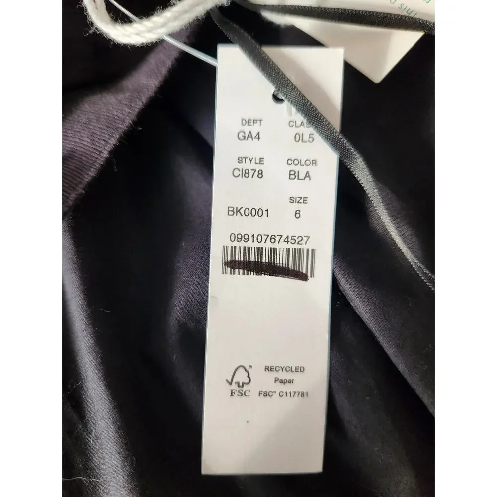 NWT J. Crew Collection Strapless Notched Maxi Formal Gown Dress Black 6